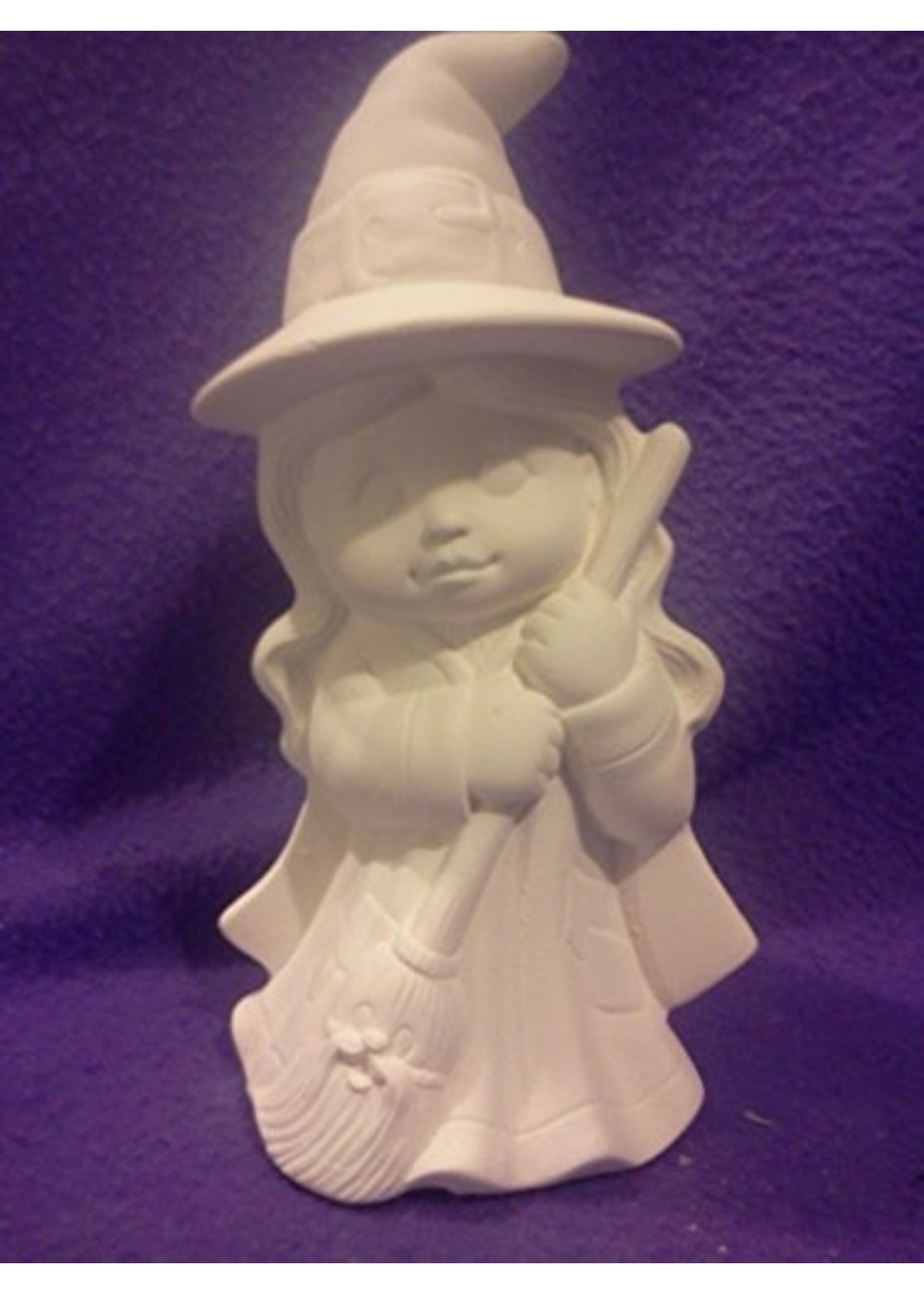 Creative Kreations Ceramics and Gifts Halloween Sweet Tot Witch 8" Ceramic Bisque, Ready to Paint