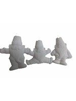 Creative Kreations Ceramics and Gifts Cracked Pot Gnome Ornaments 3" Set of 3 Ceramic Bisque, Ready to Paint