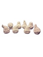 Creative Kreations Ceramics and Gifts Ghost Noggins with hands and Feet (set of 8) Ceramic Bisque, ready to paint
