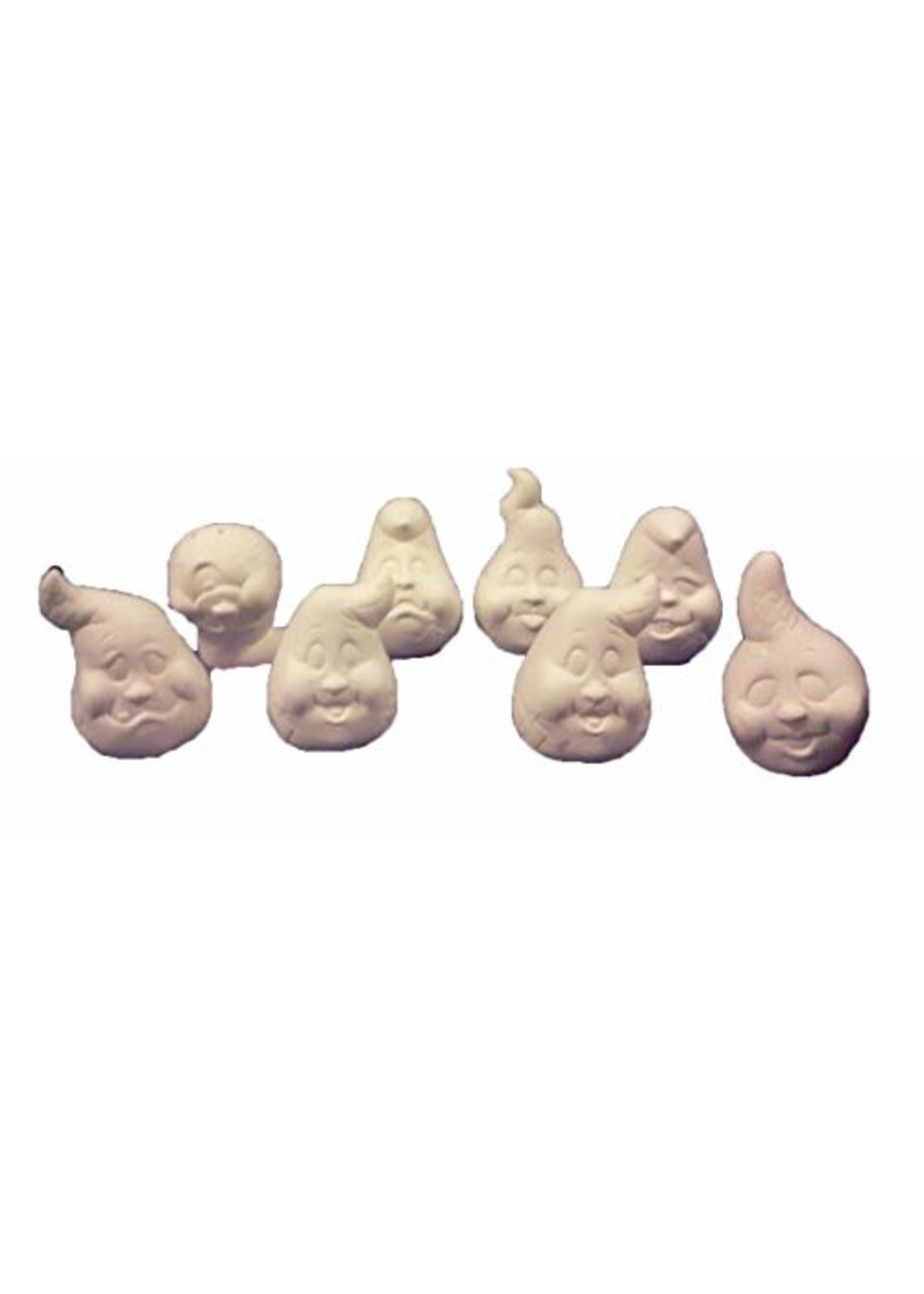 Creative Kreations Ceramics and Gifts Ghost Noggins with hands and Feet (set of 8) Ceramic Bisque, ready to paint
