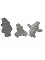 Creative Kreations Ceramics and Gifts Cracked Pot Gnomes 5" Set of 3 Ceramic Bisque, Ready to Paint