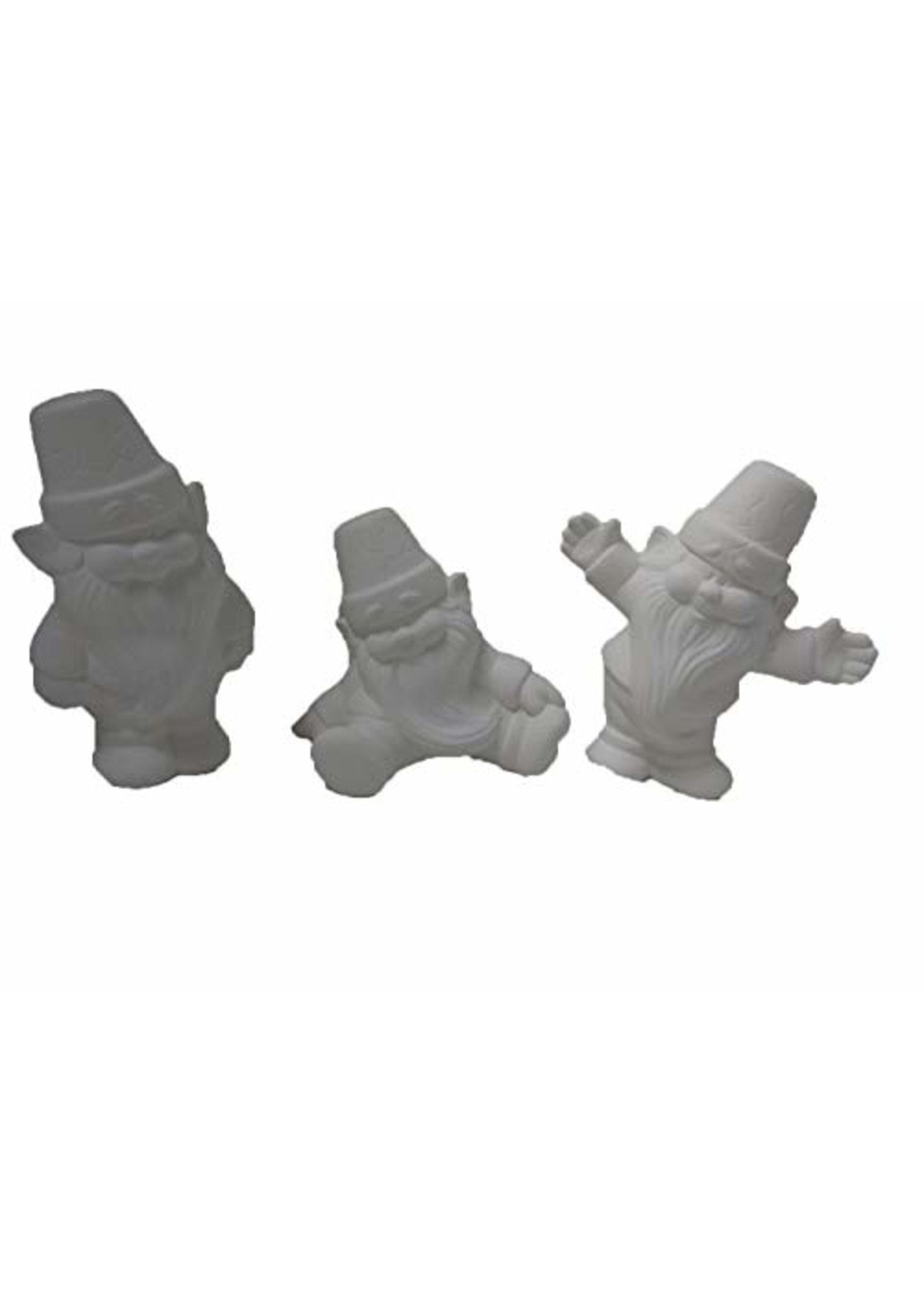 Creative Kreations Ceramics and Gifts Cracked Pot Gnomes 5" Set of 3 Ceramic Bisque, Ready to Paint