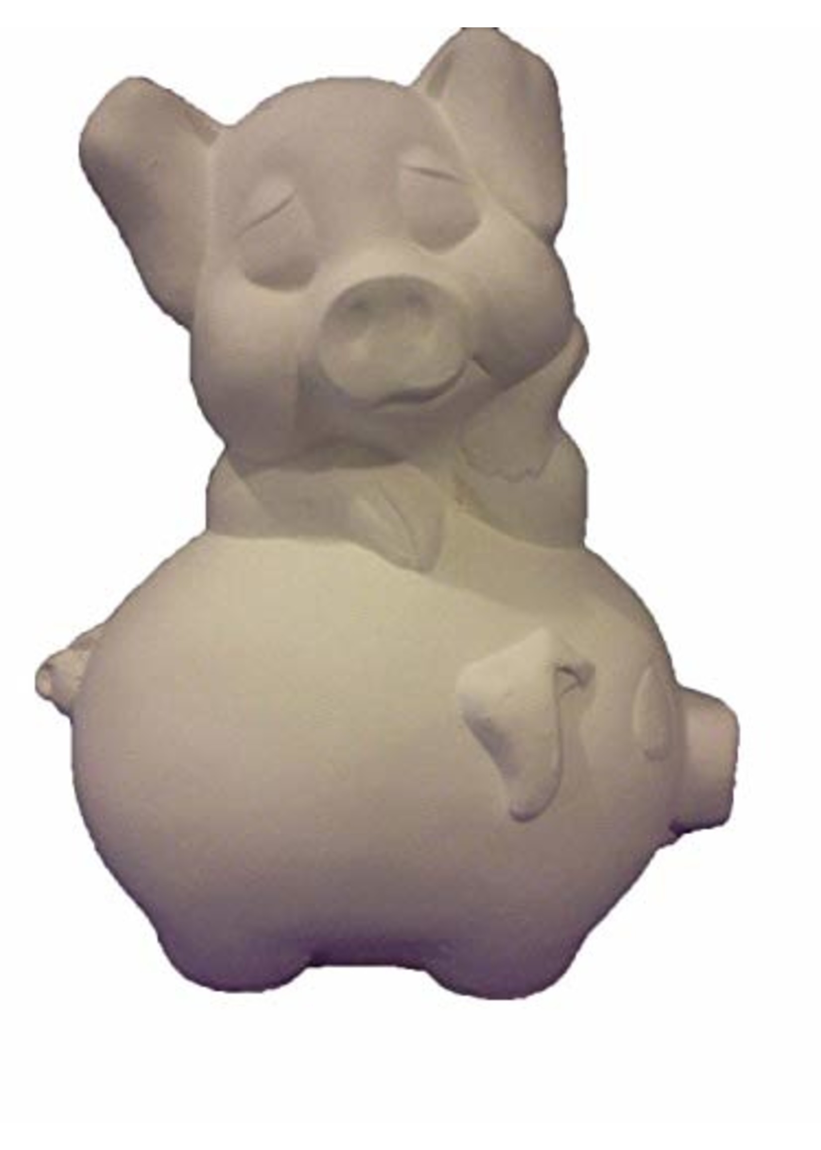 Creative Kreations Ceramics and Gifts Piggyback Pig 9" Ceramic Bisque Ready to Paint
