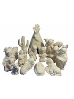 Creative Kreations Ceramics and Gifts Native American Nativity 17 pc Ceramic Bisque, Ready to Paint