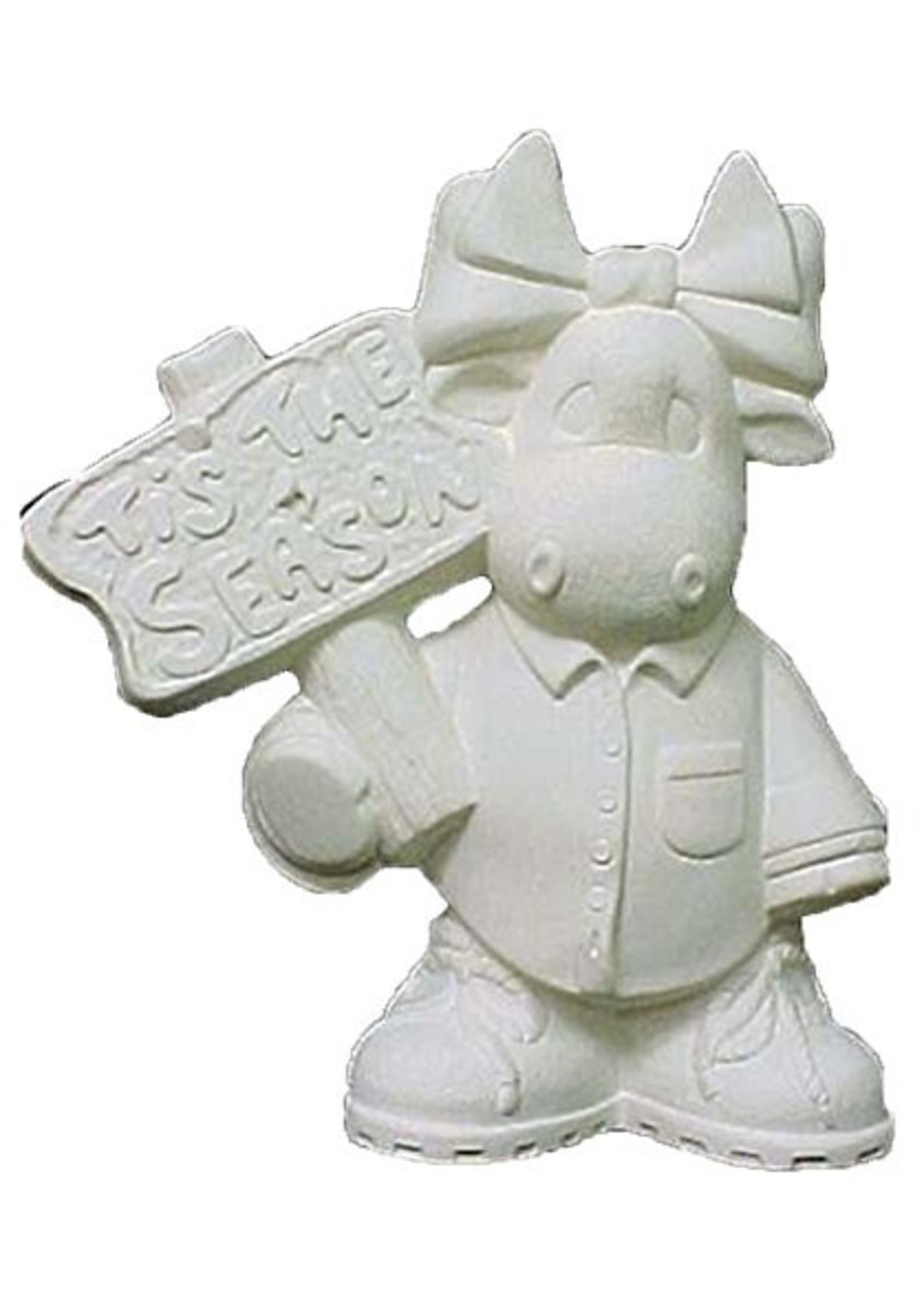 Creative Kreations Ceramics and Gifts Christmas Moose "Tis the Season" 11" Ceramic Bisque, Ready to Paint