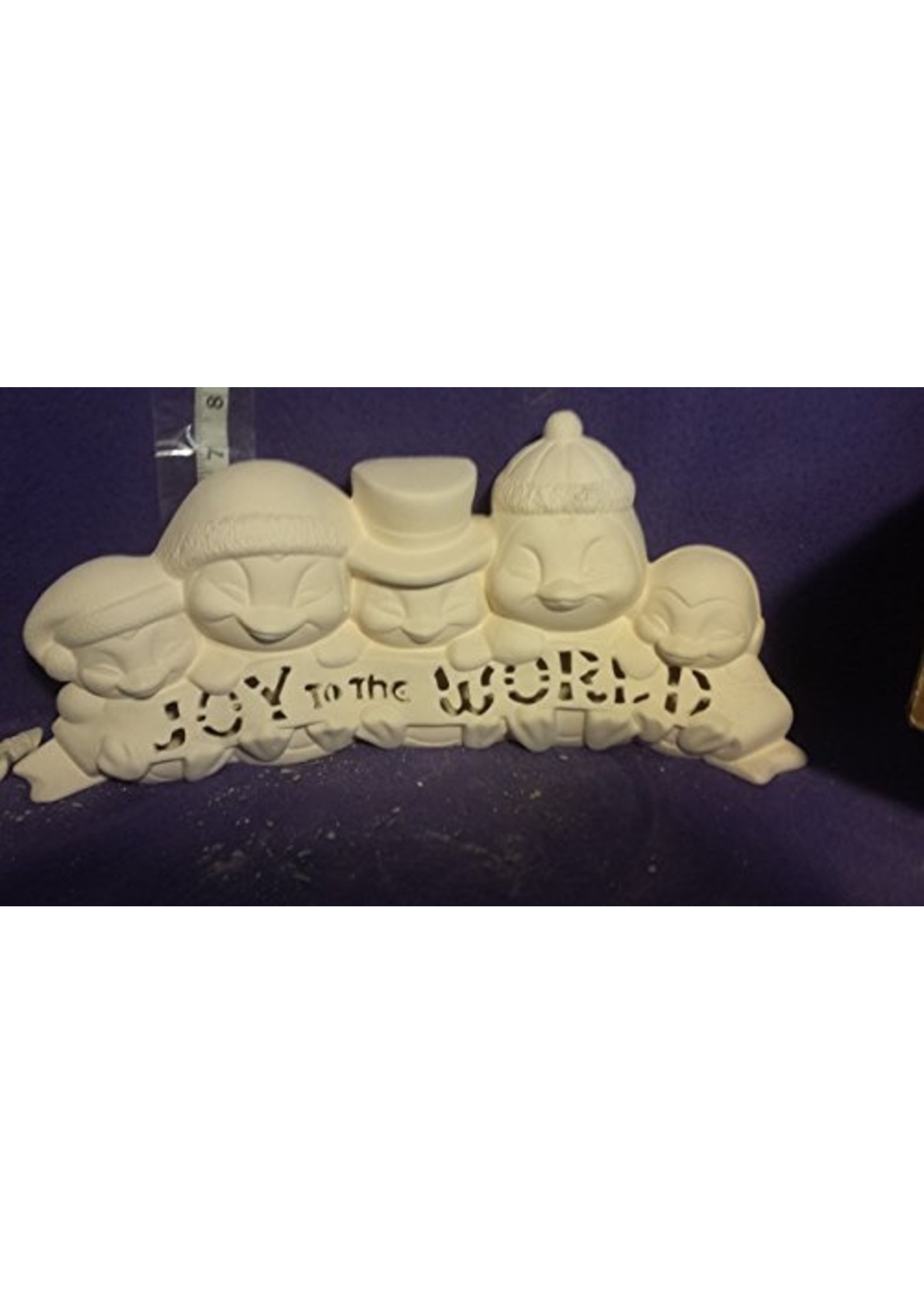 Creative Kreations Ceramics and Gifts Christmas Penguin " Joy To The World" 15" Ceramic Bisque, Ready to Paint with Clip Light