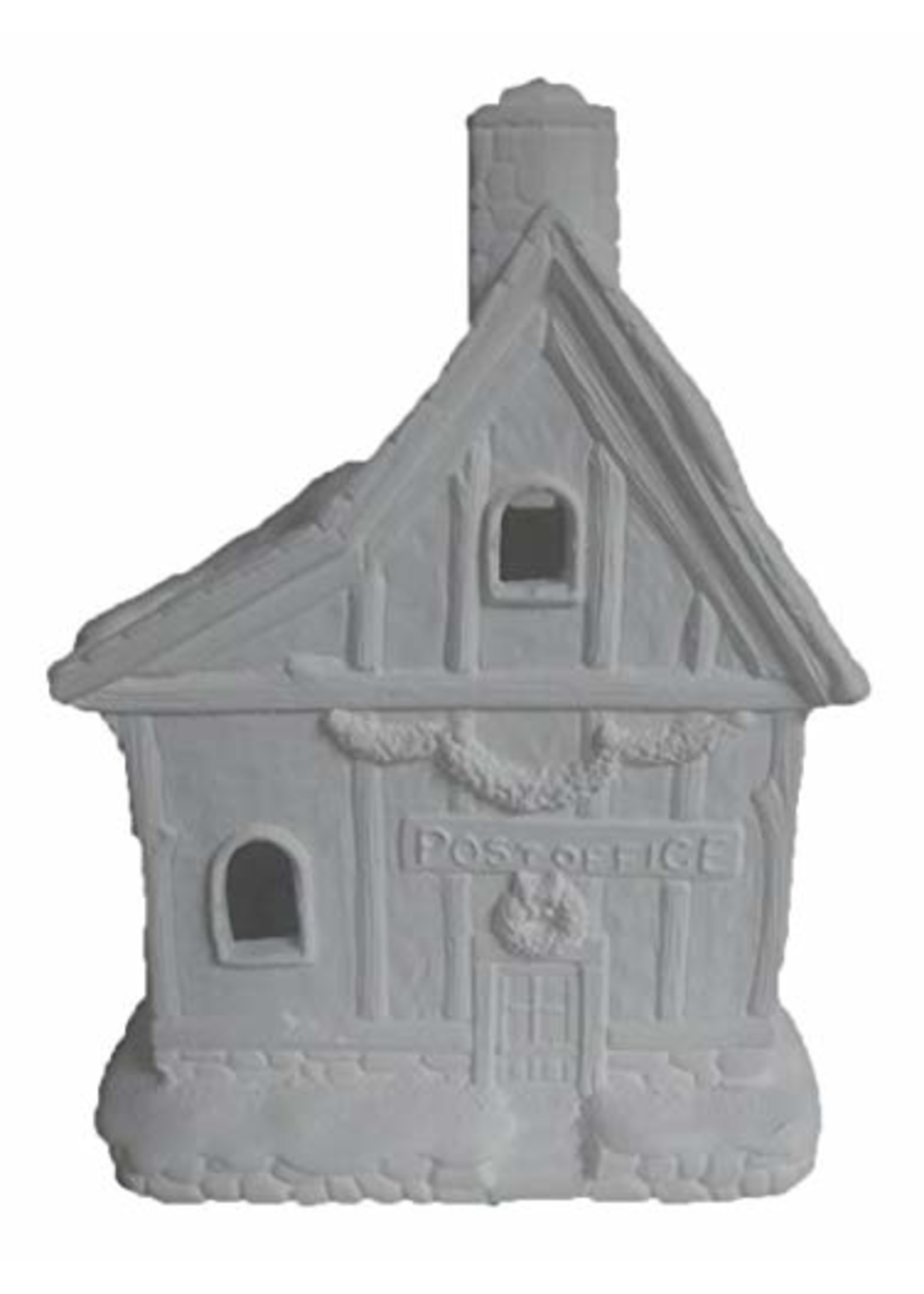 Creative Kreations Ceramics and Gifts North Pole Post Office Village House  7" x 6" x 5" Ceramic Bisque, Ready to Paint