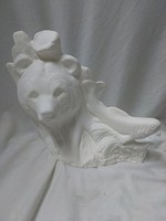 Creative Kreations Ceramics and Gifts Carved Bear with Fish 9" x 7" Ceramic Bisque, Ready to Paint