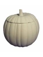 Creative Kreations Ceramics and Gifts Pumpkin Jar/Candy Dish 8" x 5" (5" deep) Ceramic Bisque, Ready to Paint, Glazed Inside