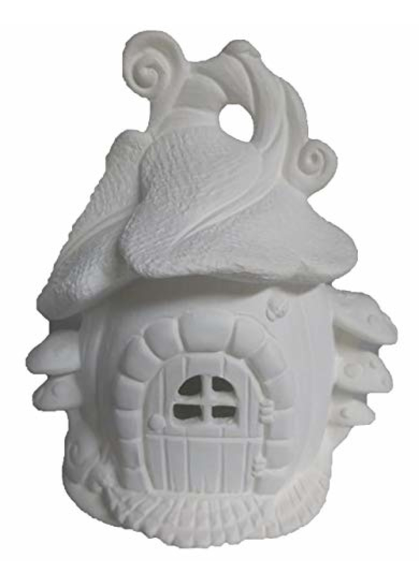 Creative Kreations Ceramics and Gifts Pumpkin Haven 5 3/4" Fairy Village House Ceramic Bisque, Ready to Paint