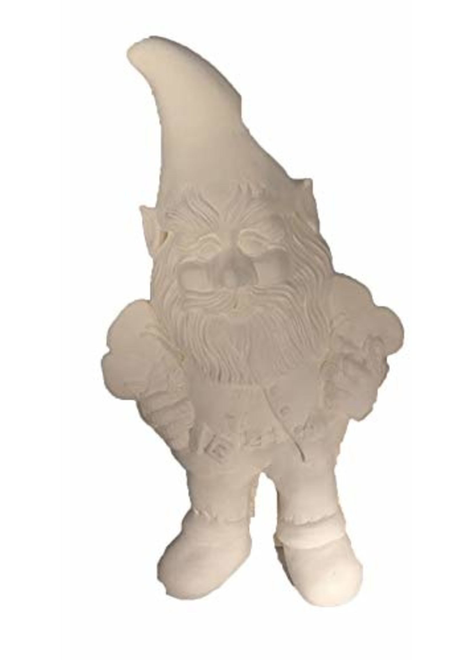 Creative Kreations Ceramics and Gifts Flutter Edge Sitting Gnome 14" x 8" Ceramic Bisque, Ready to Paint