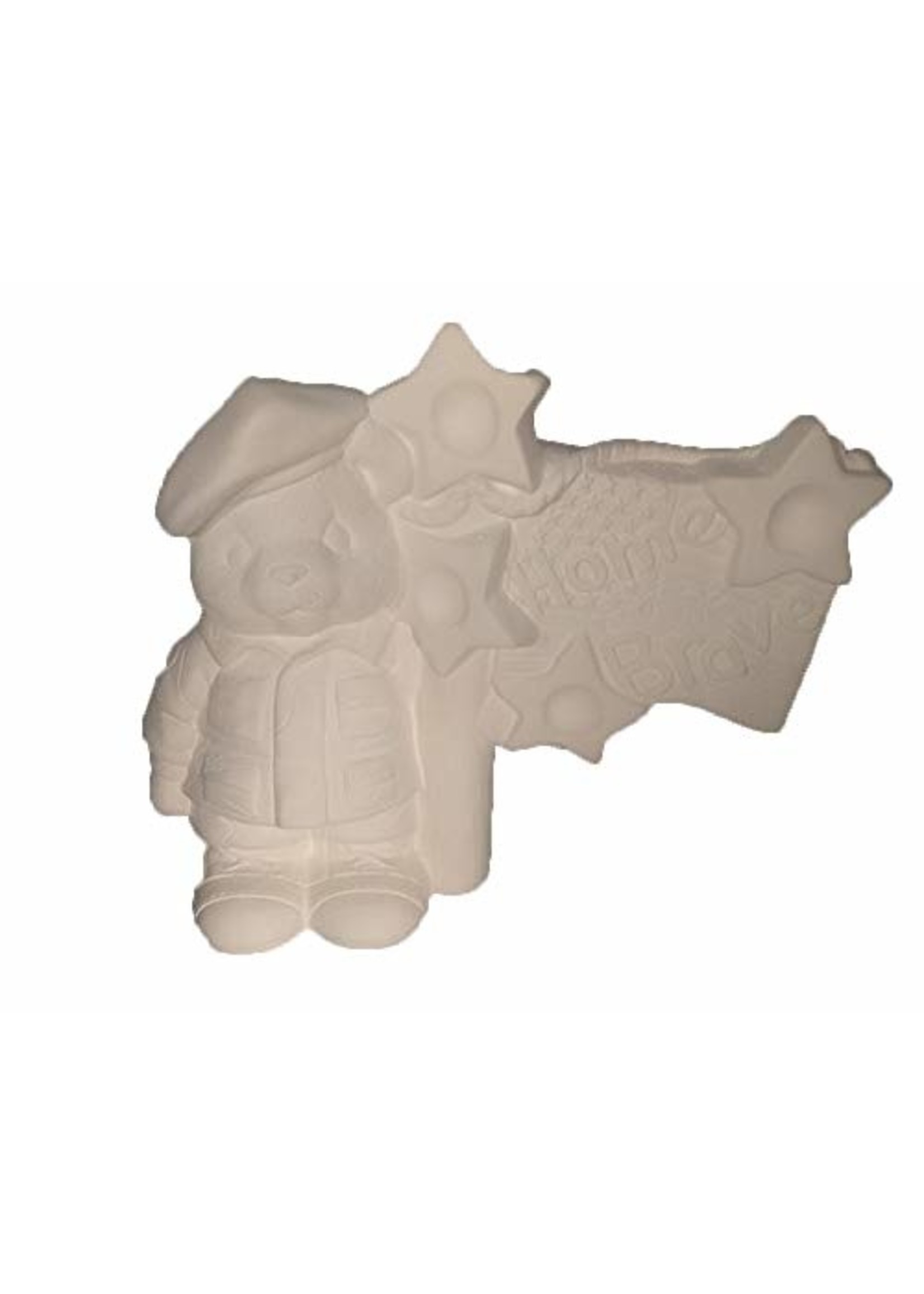 Creative Kreations Ceramics and Gifts Home of the Brave Military Bear 9" x 10" Ceramic Bisque, Ready To Paint