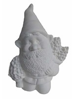 Creative Kreations Ceramics and Gifts Morty Gnome with Mushroom 8" Ceramic Bisque, Ready to Paint