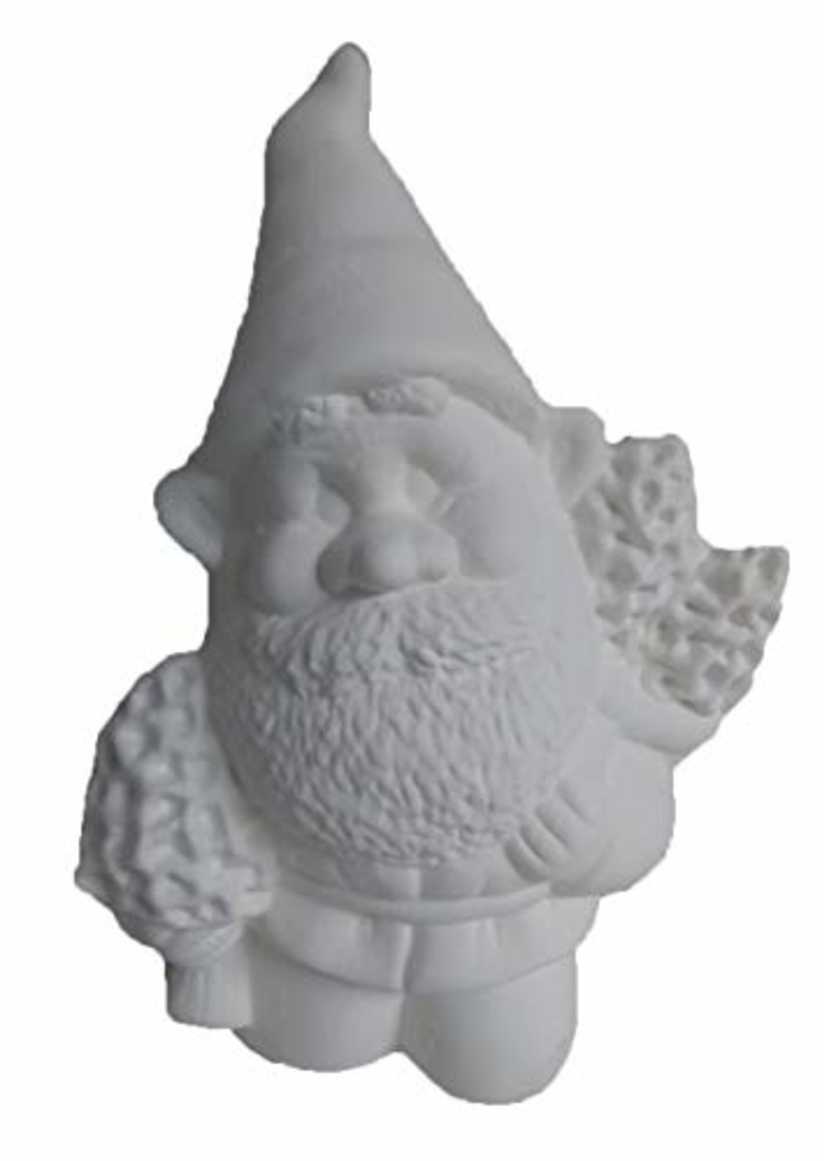 Creative Kreations Ceramics and Gifts Morty Gnome with Mushroom 8" Ceramic Bisque, Ready to Paint