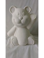 Creative Kreations Ceramics and Gifts Teddy Bear Bank 7 1/2" x 6" x 6" Ceramic Bisque, Ready To Paint