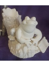 Fairy on Frog 9" Ceramic Bisque Ready to Paint 
