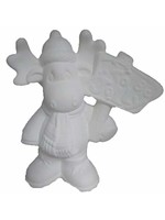Creative Kreations Ceramics and Gifts Christmas Moose "To Be Jolly" 11" Ceramic Bisque, Ready to Paint