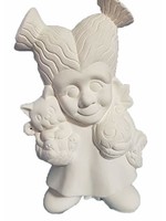 Creative Kreations Ceramics and Gifts Lil Ms Frankie 12" with Cut Outs and Clip Light Ceramic Bisque, Ready to Paint