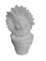 Creative Kreations Ceramics and Gifts Poinsettia Sweet Tot Sitting in Pot 9 1/4" Ceramic Bisque, Ready to Paint