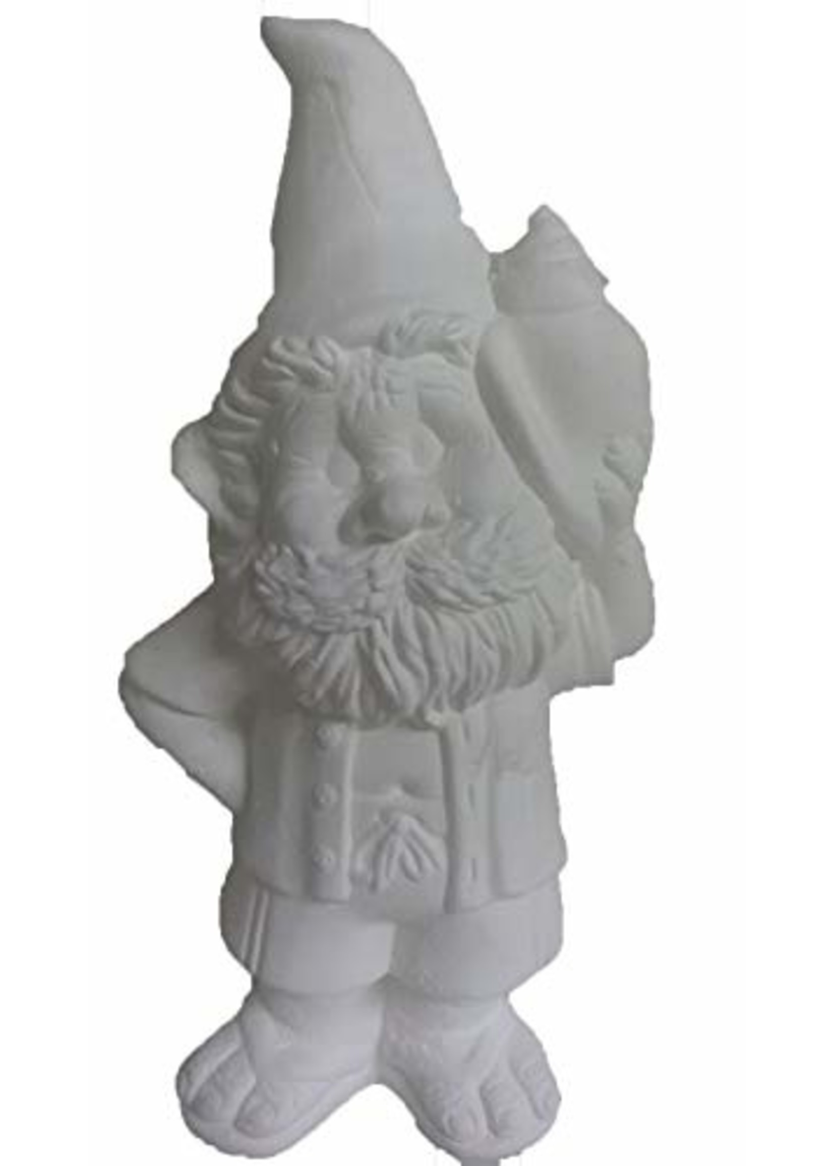 Creative Kreations Ceramics and Gifts Snerdley Gnome with Seashell 9" Ceramic Bisque, Ready to Paint