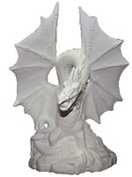 Creative Kreations Ceramics and Gifts FireKeeper Dragon 12" x 8" Ceramic Bisque, Ready to Paint