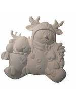 Creative Kreations Ceramics and Gifts Snowman Dressed as a Reindeer 10" Ceramic Bisque, Ready to Paint