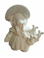 Creative Kreations Ceramics and Gifts Easter Girl Bear 9" Ceramic Bisque, Ready to Paint