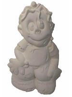 Creative Kreations Ceramics and Gifts Zombie Jr 10" Ceramic Bisque, Ready to Paint with Cut Out and Clip Light