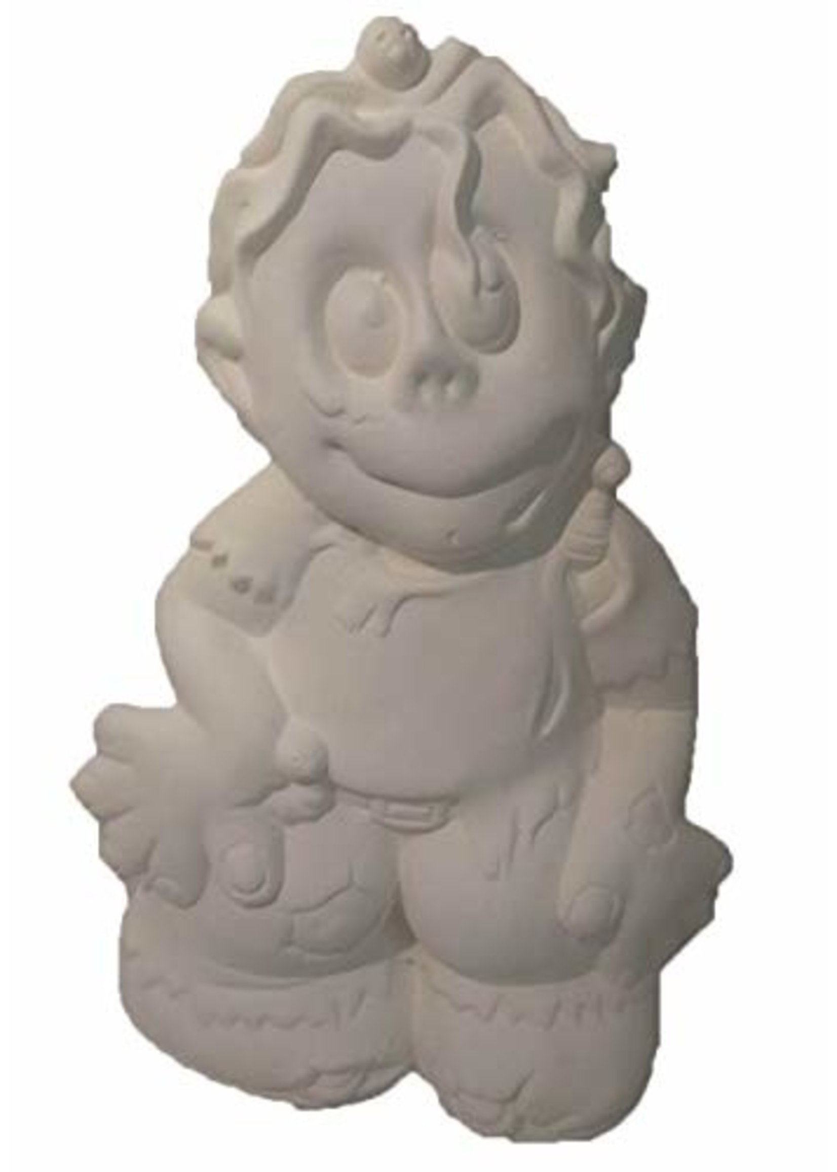 Creative Kreations Ceramics and Gifts Zombie Jr 10" Ceramic Bisque, Ready to Paint with Cut Out and Clip Light
