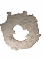 Creative Kreations Ceramics and Gifts Bear Christmas Wreath 13" Ceramic Bisque, Ready to Paint
