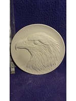 Creative Kreations Ceramics and Gifts Eagle Plate 8" Ceramic Bisque, Ready to Paint