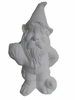 Creative Kreations Ceramics and Gifts Sam Gnome with Seashell 9" Ceramic Bisque, Ready to Paint