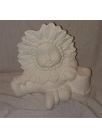 Creative Kreations Ceramics and Gifts Poinsettia Sweet tot Sitting 6" Ready to Paint Ceramic Bisque