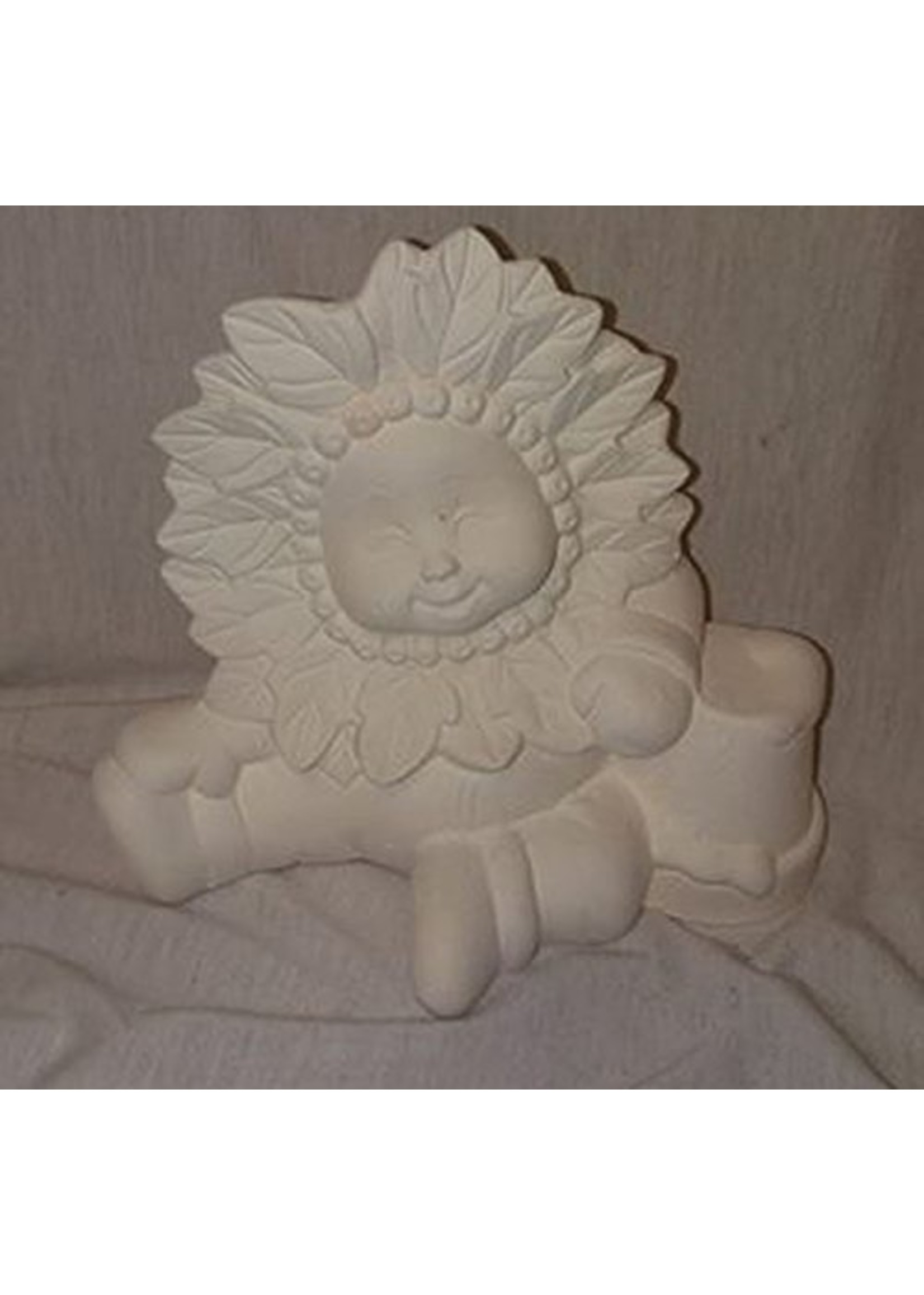 Creative Kreations Ceramics and Gifts Poinsettia Sweet tot Sitting 6" Ready to Paint Ceramic Bisque