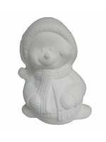 Creative Kreations Ceramics and Gifts Mo Snowman 6" Ceramic Bisque, Ready to Paint