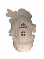 Creative Kreations Ceramics and Gifts Dragonfly Pumpkin Hollow Fairy House 8 1/2" Ceramic Bisque, Ready to Paint