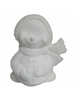 Creative Kreations Ceramics and Gifts Larry Snowman 6" Ceramic Bisque, Ready to Paint