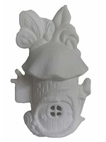 Creative Kreations Ceramics and Gifts Butterfly Chalet 7"x 5" Fairy House Ceramic Bisque, Ready to Paint