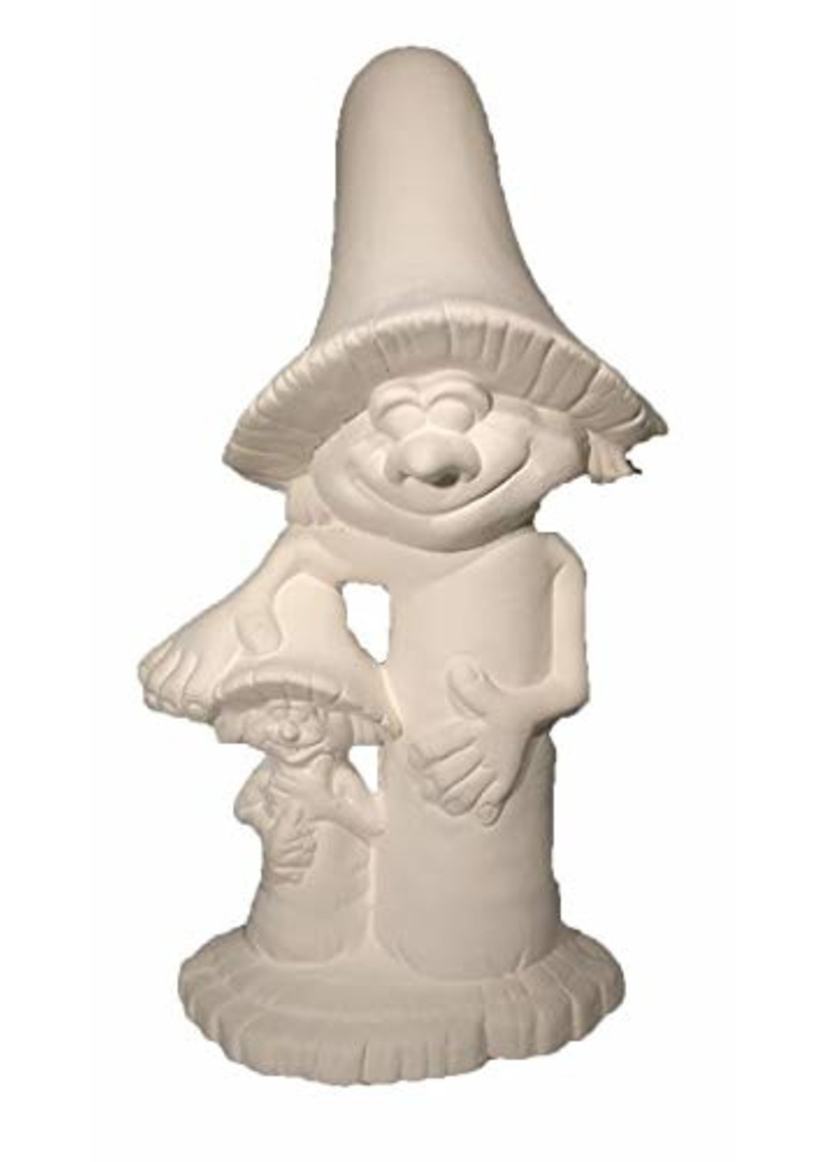 Creative Kreations Ceramics and Gifts Peter and Bobby Mushroom 10" Ceramic Bisque, Ready to Paint