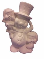 Creative Kreations Ceramics and Gifts Snowman with Birds 9" Ceramic Bisque, Ready to Paint