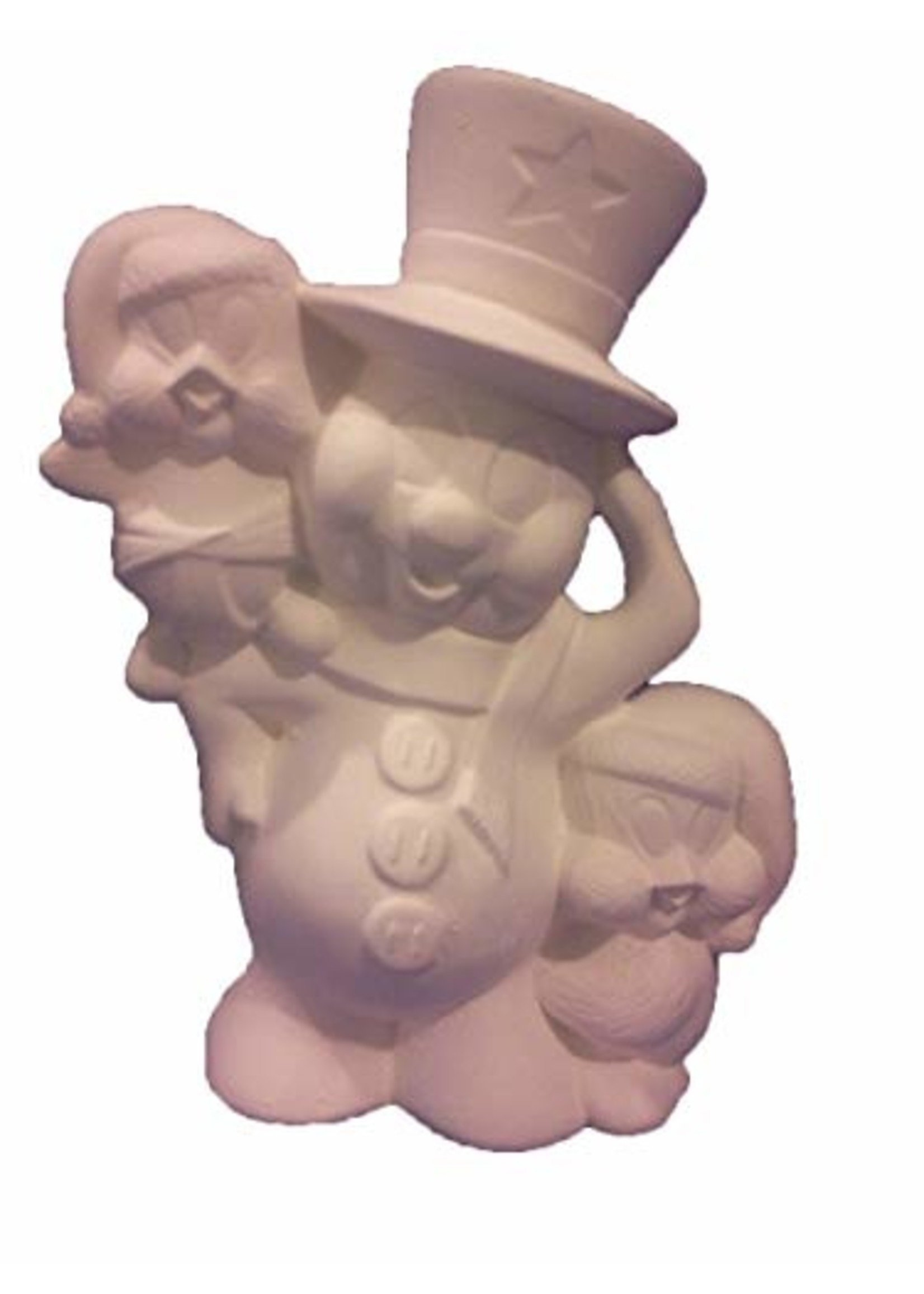 Creative Kreations Ceramics and Gifts Snowman with Birds 9" Ceramic Bisque, Ready to Paint