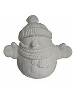 Creative Kreations Ceramics and Gifts Snowman with Scarf 9" Ceramic Bisque, Ready to Paint
