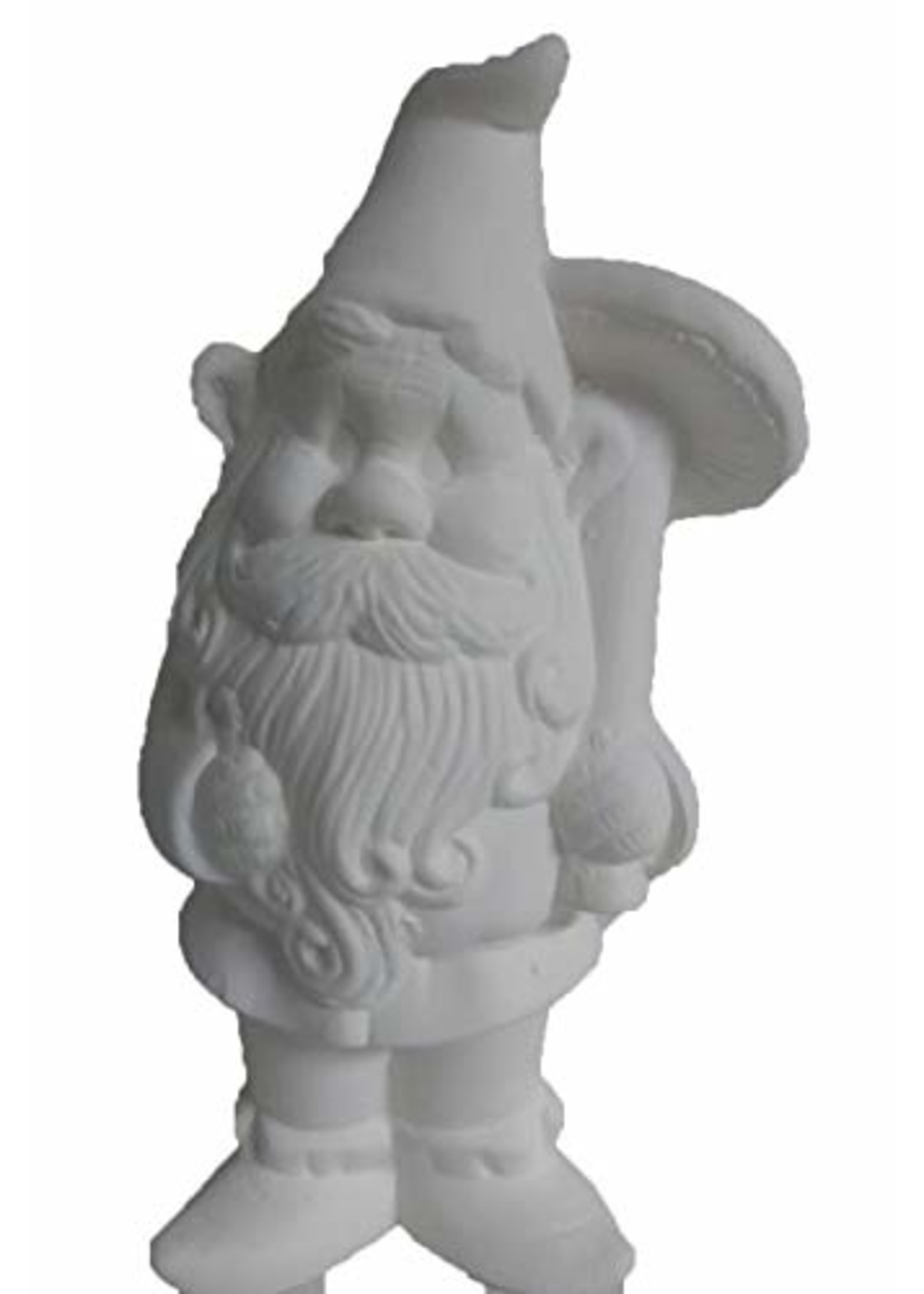Creative Kreations Ceramics and Gifts Boris Gnome with Mushroom 10" Ceramic Bisque, Ready to Paint