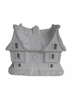Creative Kreations Ceramics and Gifts Santas Castle Village House 9" x 9" x 5" Ceramic Bisque, Ready to Paint