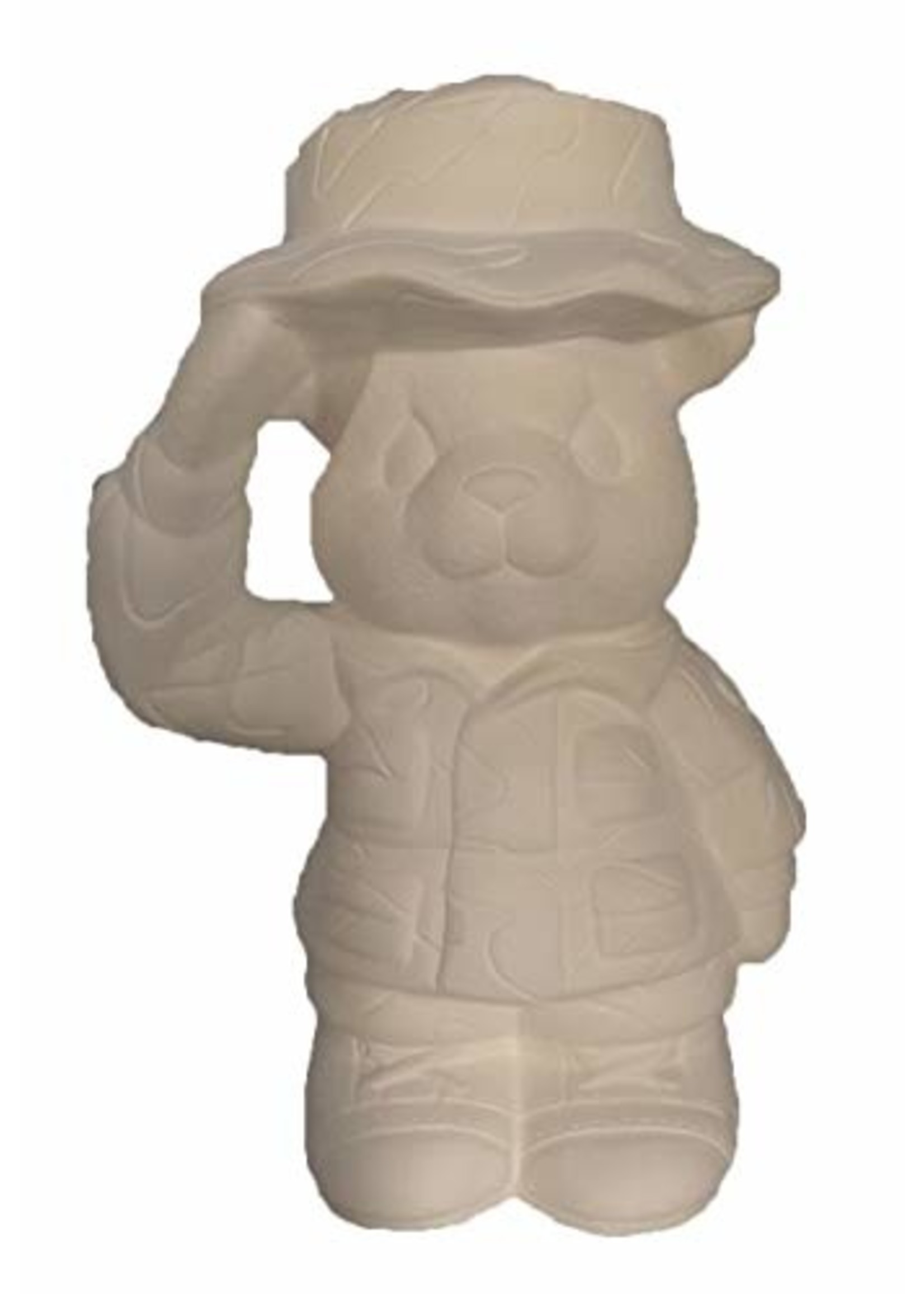 Creative Kreations Ceramics and Gifts Saluting Military Bear 8" Ceramic Bisque, Ready to Paint