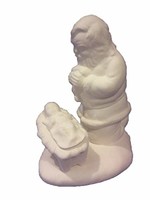 Creative Kreations Ceramics and Gifts Kneeling Santa with Baby 7" Ready to Paint Ceramic Bisque