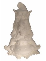 Creative Kreations Ceramics and Gifts Theo Gnome on Frog 13" Ceramic Bisque, Ready to Paint