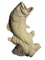 Creative Kreations Ceramics and Gifts Driftwood Bass 10 1/2" Ready to Paint Ceramic Bisque