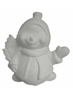 Creative Kreations Ceramics and Gifts Curley Snowman 6" Ceramic Bisque, Ready to Paint