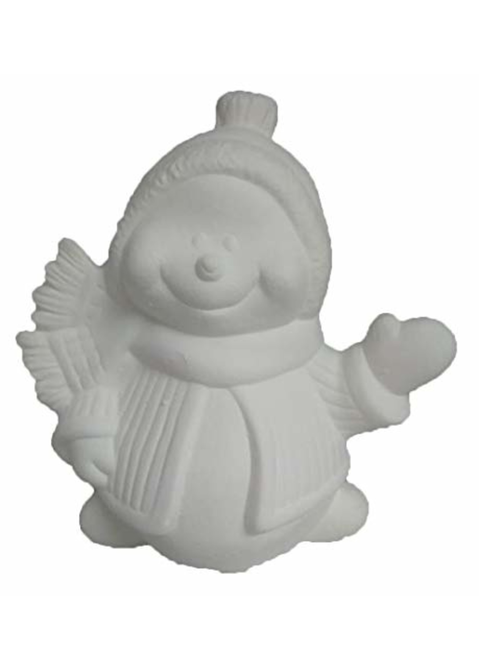 Creative Kreations Ceramics and Gifts Curley Snowman 6" Ceramic Bisque, Ready to Paint